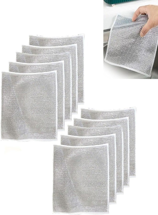 ZEVON® Pack of 5 Multipurpose Non-Scratch Wire Dishwashing Rags, Metal Mesh Cleaning Cloth for Kitchen and Balcony, Reusable Rag, Wet and Dry Use - Essential Cleaning Pack, 2024 Latest Kitchen Gadgets - Image 3